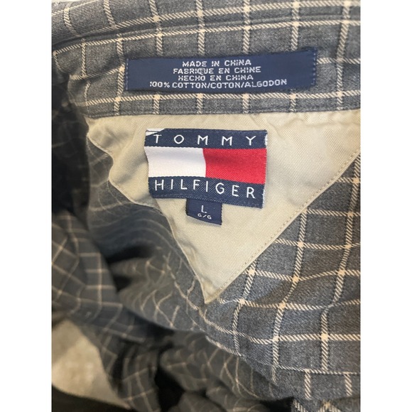 Tommy Hilfiger Shirt Mens Large  Plaid Long Sleeve Button Down Preppy - Picture 6 of 6